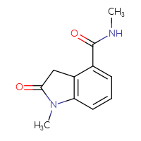 Chemical structure of N,1-dimethyl-2-oxo-2,3-dihydro-1H-indole-4-carboxamide - CSSB02268889202