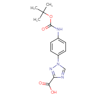 Chemical structure of 1-(4-{[(tert-butoxy)carbonyl]amino}phenyl)-1H-1,2,4-triazole-3-carboxylic acid - CSSB02134451409