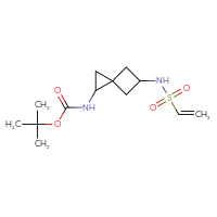 Chemical structure of tert-butyl N-{5-ethenesulfonamidospiro[2.3]hexan-1-yl}carbamate - CSMB00154437417