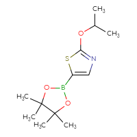 Chemical structure of 2-(propan-2-yloxy)-5-(4,4,5,5-tetramethyl-1,3,2-dioxaborolan-2-yl)-1,3-thiazole - CSSB00010255417