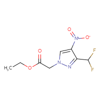 Chemical structure of ethyl 2-[3-(difluoromethyl)-4-nitro-1H-pyrazol-1-yl]acetate - CSSB15040374177