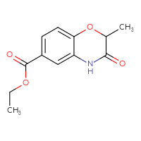Chemical structure of ethyl 2-methyl-3-oxo-3,4-dihydro-2H-1,4-benzoxazine-6-carboxylate - CSSB00134455857