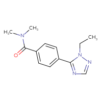 Chemical structure of 4-(1-ethyl-1H-1,2,4-triazol-5-yl)-N,N-dimethylbenzamide - CSSB02000221804
