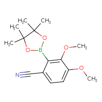 Chemical structure of 3,4-dimethoxy-2-(4,4,5,5-tetramethyl-1,3,2-dioxaborolan-2-yl)benzonitrile - CSSB03555174875