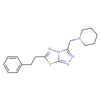 Chemical structure of 1-{[6-(2-phenylethyl)-[1,2,4]triazolo[3,4-b][1,3,4]thiadiazol-3-yl]methyl}piperidine - CSSB00121609230
