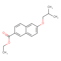 Chemical structure of ethyl 6-(2-methylpropoxy)naphthalene-2-carboxylate - CSSB06344347506