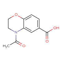 Chemical structure of 4-acetyl-3,4-dihydro-2H-1,4-benzoxazine-6-carboxylic acid - CSSB00010297436