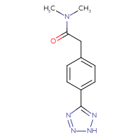 Chemical structure of N,N-dimethyl-2-[4-(2H-1,2,3,4-tetrazol-5-yl)phenyl]acetamide - CSSB02283616321