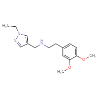 Chemical structure of [2-(3,4-dimethoxyphenyl)ethyl][(1-ethyl-1H-pyrazol-4-yl)methyl]amine - CSSB00025812141