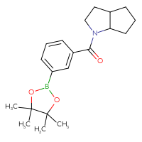 Chemical structure of 1-[3-(4,4,5,5-tetramethyl-1,3,2-dioxaborolan-2-yl)benzoyl]-octahydrocyclopenta[b]pyrrole - CSSB02229494050