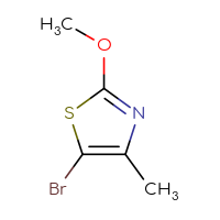 Chemical structure of 5-bromo-2-methoxy-4-methyl-1,3-thiazole - CSSB00010115452