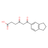 Chemical structure of 6-(2,3-dihydro-1H-inden-5-yl)-4,6-dioxohexanoic acid - CSSB21432474675
