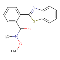 Chemical structure of 2-(1,3-benzothiazol-2-yl)-N-methoxy-N-methylbenzamide - CSSB01395044688