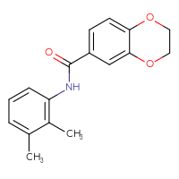 Chemical structure of N-(2,3-dimethylphenyl)-2,3-dihydro-1,4-benzodioxine-6-carboxamide - CSSB00046080302