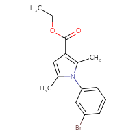 Chemical structure of ethyl 1-(3-bromophenyl)-2,5-dimethyl-1H-pyrrole-3-carboxylate - CSSB15076330689