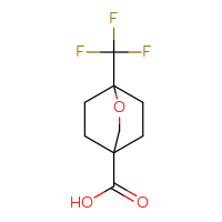 Chemical structure of 1-(trifluoromethyl)-2-oxabicyclo[2.2.2]octane-4-carboxylic acid - CSSB06447569960