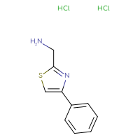 Chemical structure of 1-(4-phenyl-1,3-thiazol-2-yl)methanamine dihydrochloride - CSSB03436540060
