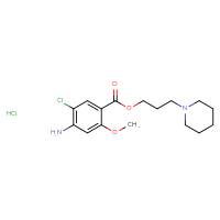 Chemical structure of 3-(piperidin-1-yl)propyl 4-amino-5-chloro-2-methoxybenzoate hydrochloride - CSSB00000042122
