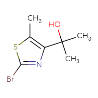 Chemical structure of 2-(2-bromo-5-methyl-1,3-thiazol-4-yl)propan-2-ol - CSSB20845870911