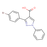 Chemical structure of 3-(4-bromophenyl)-1-phenyl-1H-pyrazole-4-carboxylic acid - CSSB00000745800