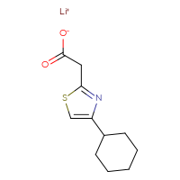 Chemical structure of lithium(1+) 2-(4-cyclohexyl-1,3-thiazol-2-yl)acetate - CSSB00025784613