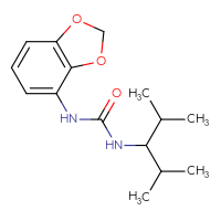 Chemical structure of 1-(2H-1,3-benzodioxol-4-yl)-3-(2,4-dimethylpentan-3-yl)urea - CSSB02027951380