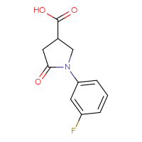 Chemical structure of 1-(3-fluorophenyl)-5-oxopyrrolidine-3-carboxylic acid - CSSB00000246827