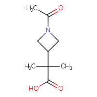 Chemical structure of 2-(1-acetylazetidin-3-yl)-2-methylpropanoic acid - CSSB06258001544