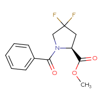 Chemical structure of methyl (2S)-1-benzoyl-4,4-difluoropyrrolidine-2-carboxylate - CSSB02014201903
