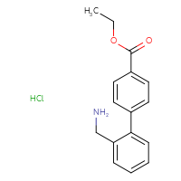 Chemical structure of ethyl 2'-(aminomethyl)-[1,1'-biphenyl]-4-carboxylate hydrochloride - CSSB14813036500