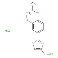 Chemical structure of 4-(chloromethyl)-2-(4-ethoxy-3-methoxyphenyl)-1,3-thiazole hydrochloride - CSSB00000683162