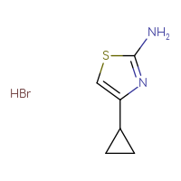 Chemical structure of 4-cyclopropyl-1,3-thiazol-2-amine hydrobromide - CSSB00102594476