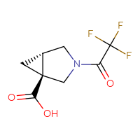 Chemical structure of (1S,5S)-3-(2,2,2-trifluoroacetyl)-3-azabicyclo[3.1.0]hexane-1-carboxylic acid - CSSB02125653732