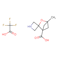 Chemical structure of 4'-methyl-3'-oxaspiro[azetidine-3,2'-bicyclo[2.1.1]hexane]-1'-carboxylic acid; trifluoroacetic acid - CSSB21043416588