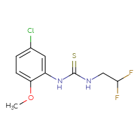 Chemical structure of 1-(5-chloro-2-methoxyphenyl)-3-(2,2-difluoroethyl)thiourea - CSSB01999305321