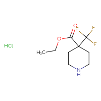 Chemical structure of ethyl 4-(trifluoromethyl)piperidine-4-carboxylate hydrochloride - CSSB14873769272