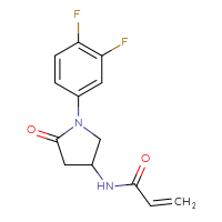 Chemical structure of N-[1-(3,4-difluorophenyl)-5-oxopyrrolidin-3-yl]prop-2-enamide - CSSB21332062241