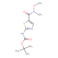 Chemical structure of tert-butyl N-{5-[methoxy(methyl)carbamoyl]-1,3-thiazol-2-yl}carbamate - CSSB00114094723