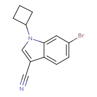 Chemical structure of 6-bromo-1-cyclobutyl-1H-indole-3-carbonitrile - CSSB00132307469