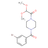 Chemical structure of 1-[4-(3-bromobenzoyl)piperazin-1-yl]-2,2-dimethoxyethan-1-one - CSSB02123371336