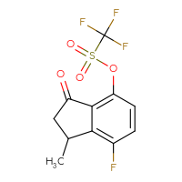 Chemical structure of 7-fluoro-1-methyl-3-oxo-2,3-dihydro-1H-inden-4-yl trifluoromethanesulfonate - CSSB20977135757