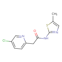 Chemical structure of 2-(5-chloropyridin-2-yl)-N-(5-methyl-1,3-thiazol-2-yl)acetamide - CSSB01999006390