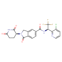 Chemical structure of N-[(1R)-1-(3-chloropyridin-2-yl)-2,2,2-trifluoroethyl]-2-[(3S)-2,6-dioxopiperidin-3-yl]-1-oxo-2,3-dihydro-1H-isoindole-5-carboxamide - CSSB20591797071