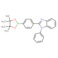 Chemical structure of 1-phenyl-2-[4-(4,4,5,5-tetramethyl-1,3,2-dioxaborolan-2-yl)phenyl]-1H-1,3-benzodiazole - CSSB02495333199