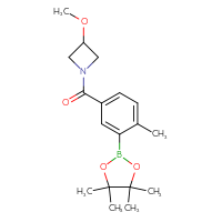 Chemical structure of 3-methoxy-1-[4-methyl-3-(4,4,5,5-tetramethyl-1,3,2-dioxaborolan-2-yl)benzoyl]azetidine - CSSB00255991840