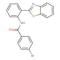 Chemical structure of N-[2-(1,3-benzothiazol-2-yl)phenyl]-4-bromobenzamide - CSSB00046175824