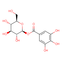 Chemical structure of (2S,3R,4S,5S,6R)-3,4,5-trihydroxy-6-(hydroxymethyl)oxan-2-yl 3,4,5-trihydroxybenzoate - CSSB00102649792