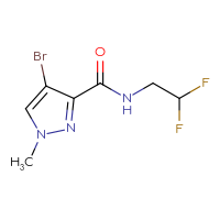 Chemical structure of 4-bromo-N-(2,2-difluoroethyl)-1-methyl-1H-pyrazole-3-carboxamide - CSSB00019583077