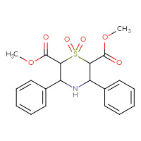 Chemical structure of 2,6-dimethyl 1,1-dioxo-3,5-diphenyl-1λ⁶-thiomorpholine-2,6-dicarboxylate - CSSB00026709841