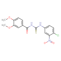 Chemical structure of 1-(4-chloro-3-nitrophenyl)-3-(3,4-dimethoxybenzoyl)thiourea - CSSB00121706535